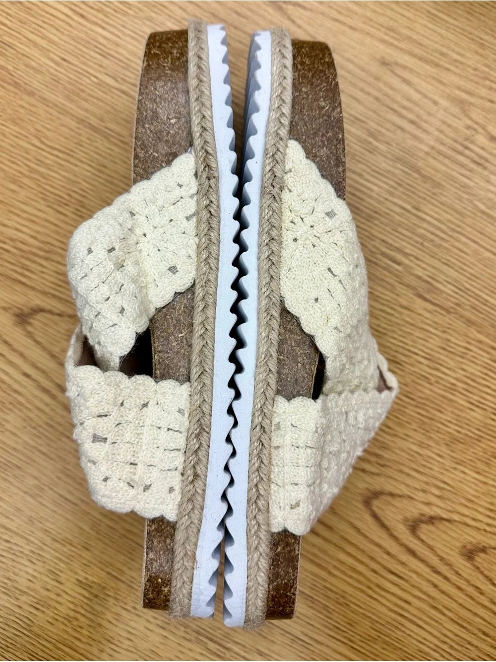 ASOS NWOB Crochet Slides US 7 Ivory Summer Granny Casual Comfy Beach Vibes